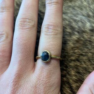 Gold filled sterling silver sodalite ring